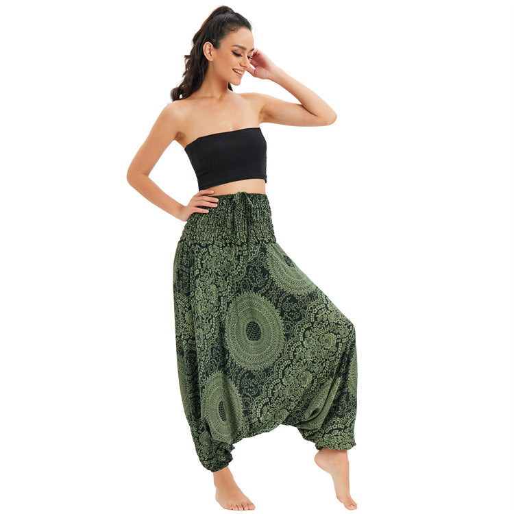 Avslappnade bohemiska yogabyxor/harembyxor